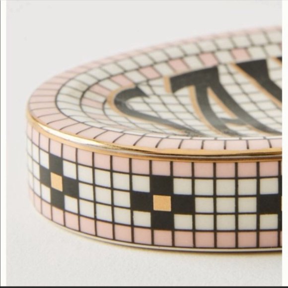 ANTHROPOLOGIE Savon Bistro Tile Margot Peach Cream Soap Dish NEW - Picture 2 of 8